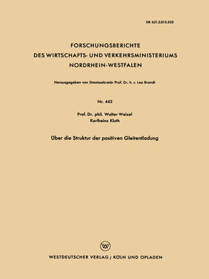 cover image of Über die Struktur der positiven Gleitentladung